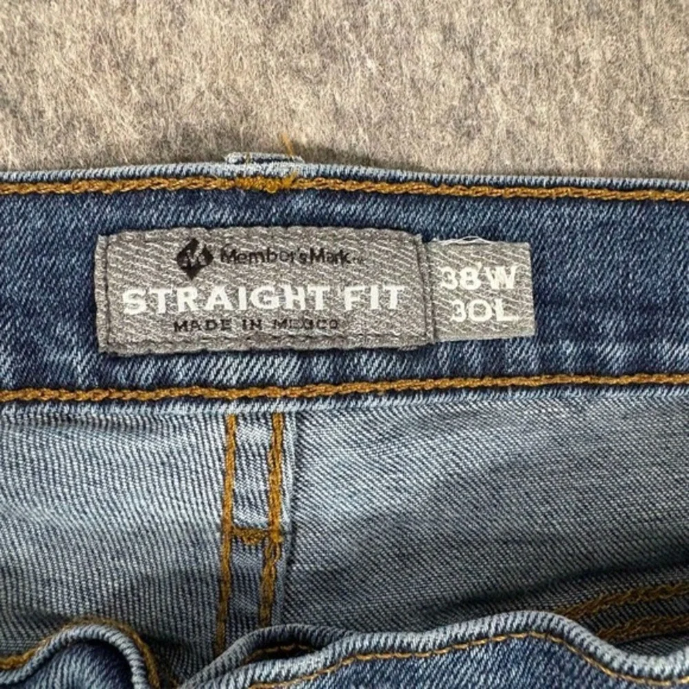 Member's Mark Men's Straight Jeans Size 38x30 Cotton Denim Medium Wash 5 Pockets